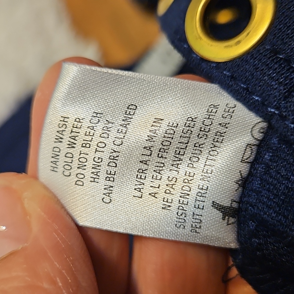 Linea Domani Jacket Large Gold Grommet Trim Navy Blue‎ Career Work,Large - Picture 8 of 8